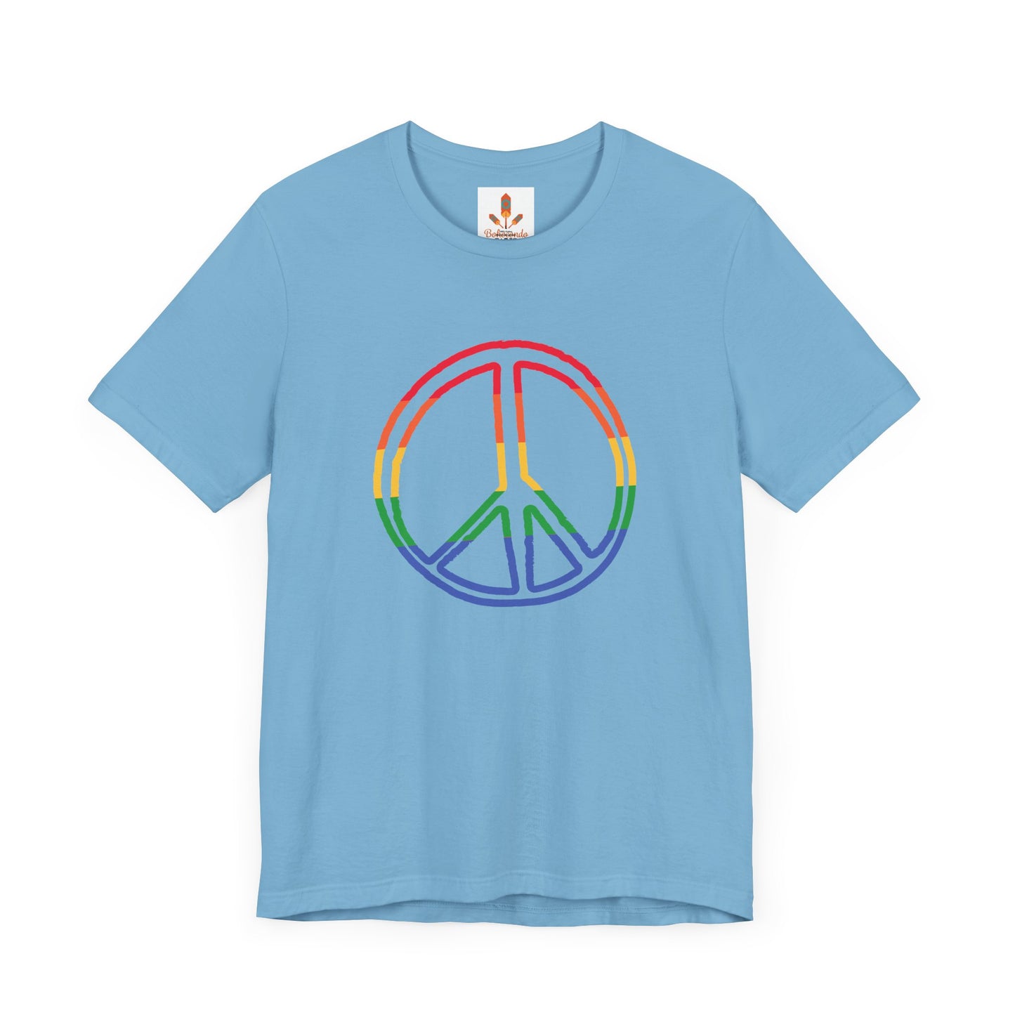 Drawing of Rainbow Peace Sign T-shirt