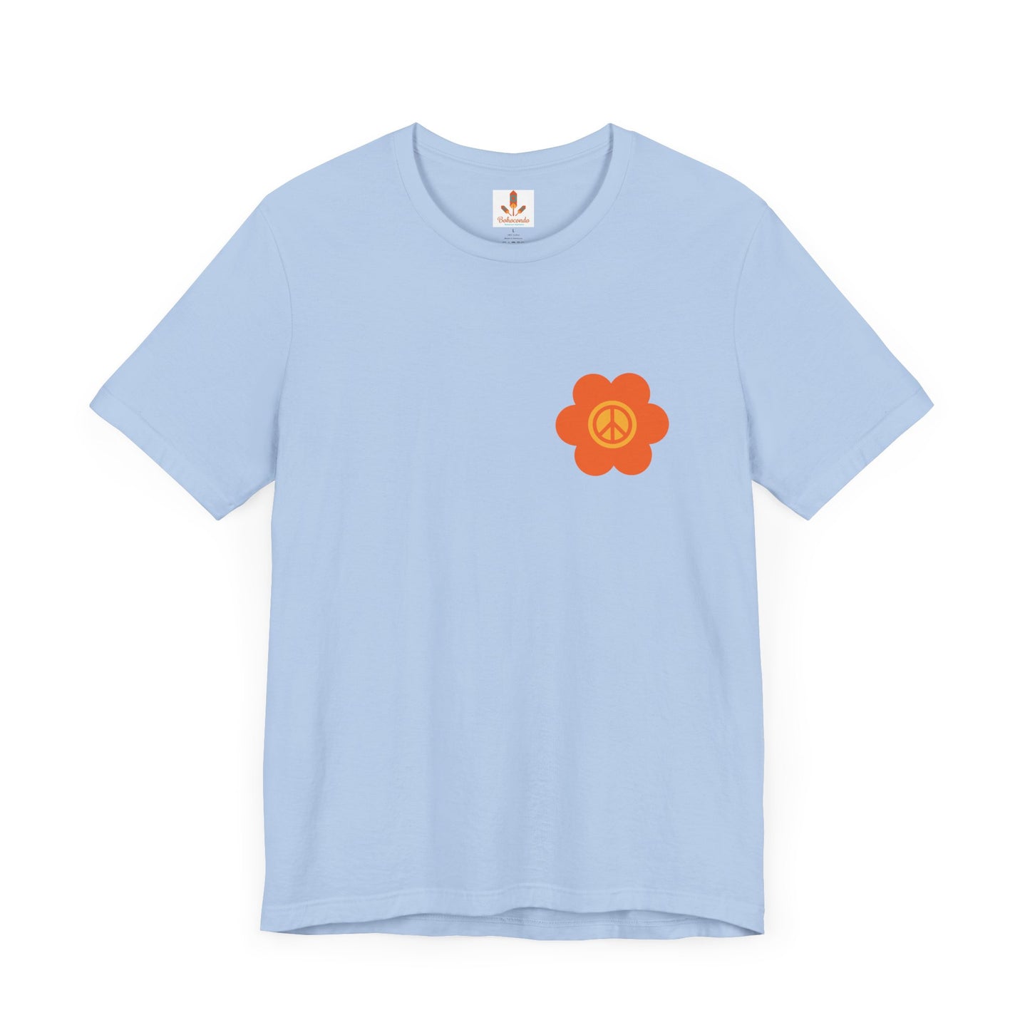 Peace Sign in Orange Flower T-shirt
