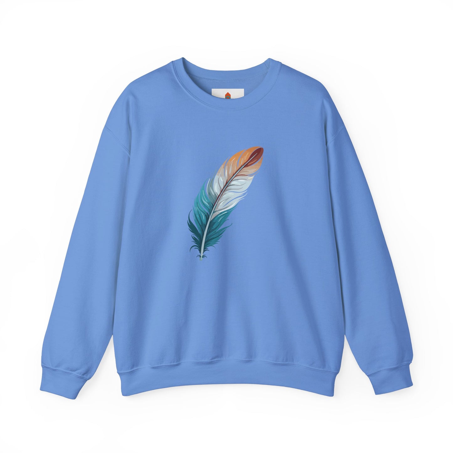 Blue and White Feather Sweatshirt