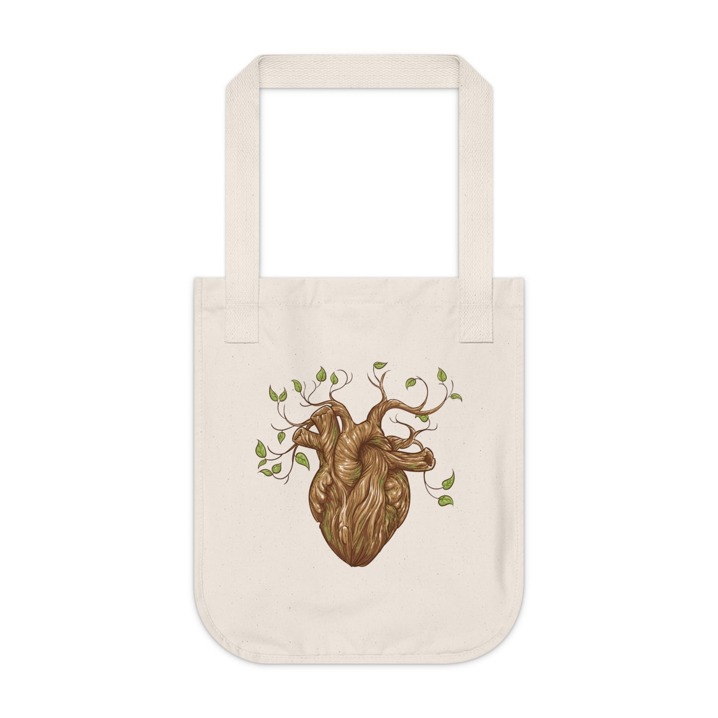 Heart Tree of Life Design Organic Canvas Tote Bag