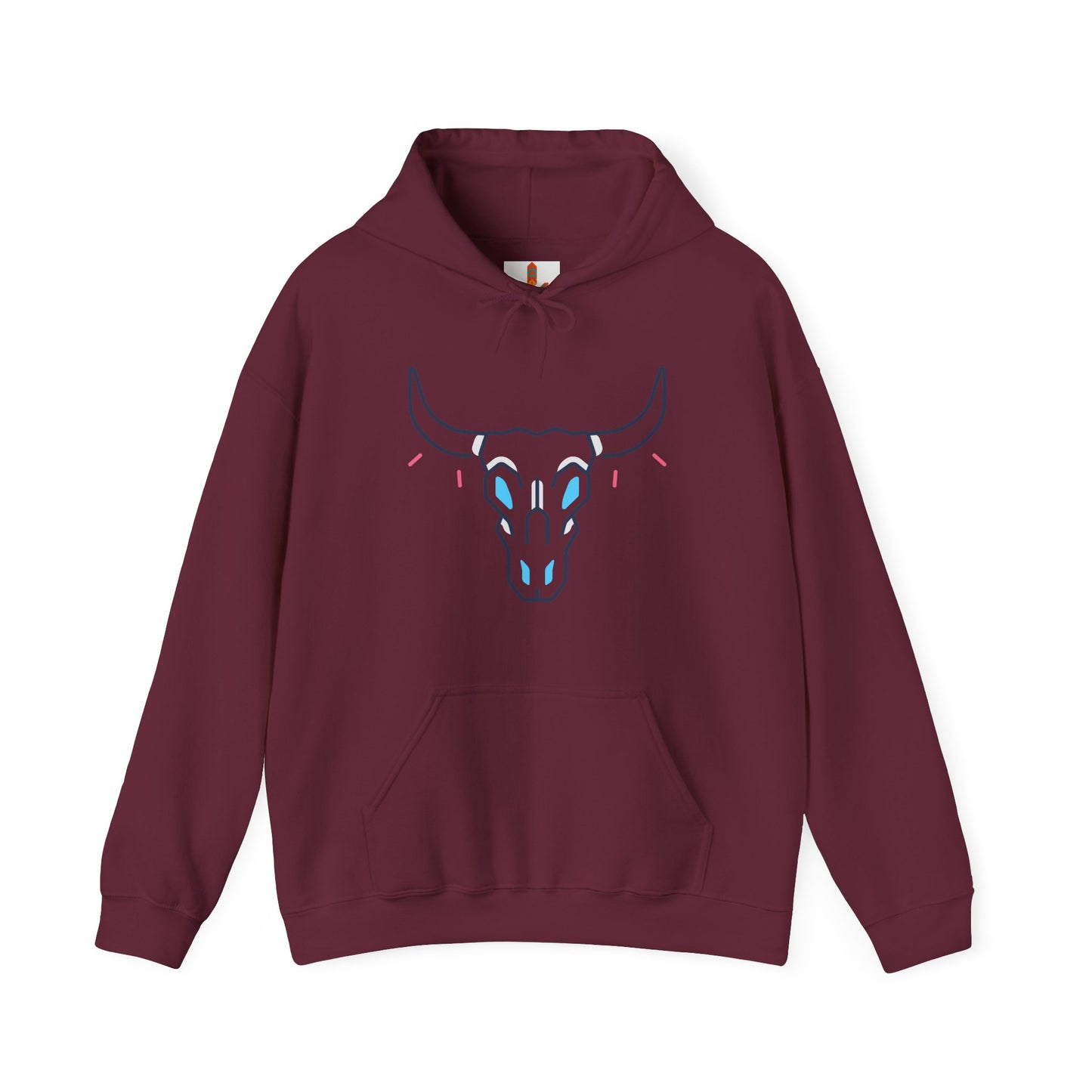 Buffalo Skull Drawing Hoodie