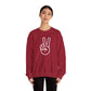 White Simple Peace Hand Sign Sweatshirt