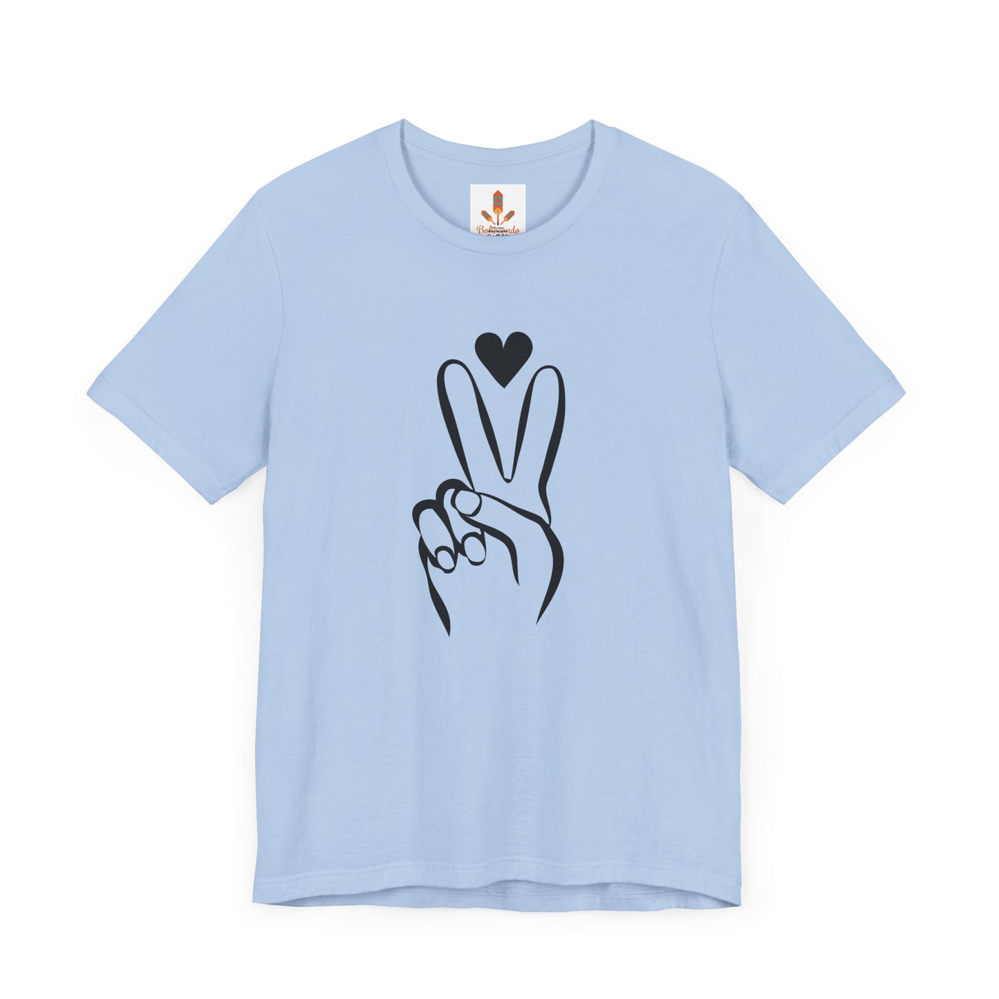 Peace Hand Sign with Heart T-shirt