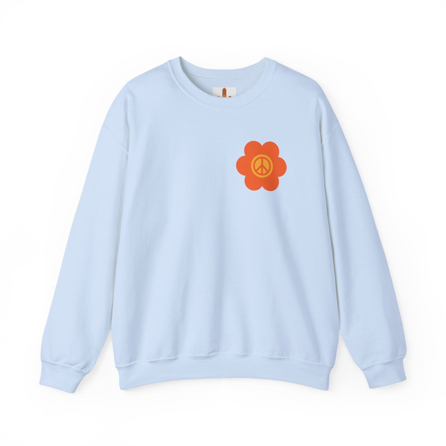 Peace Sign in Orange Flower Sweatshirt