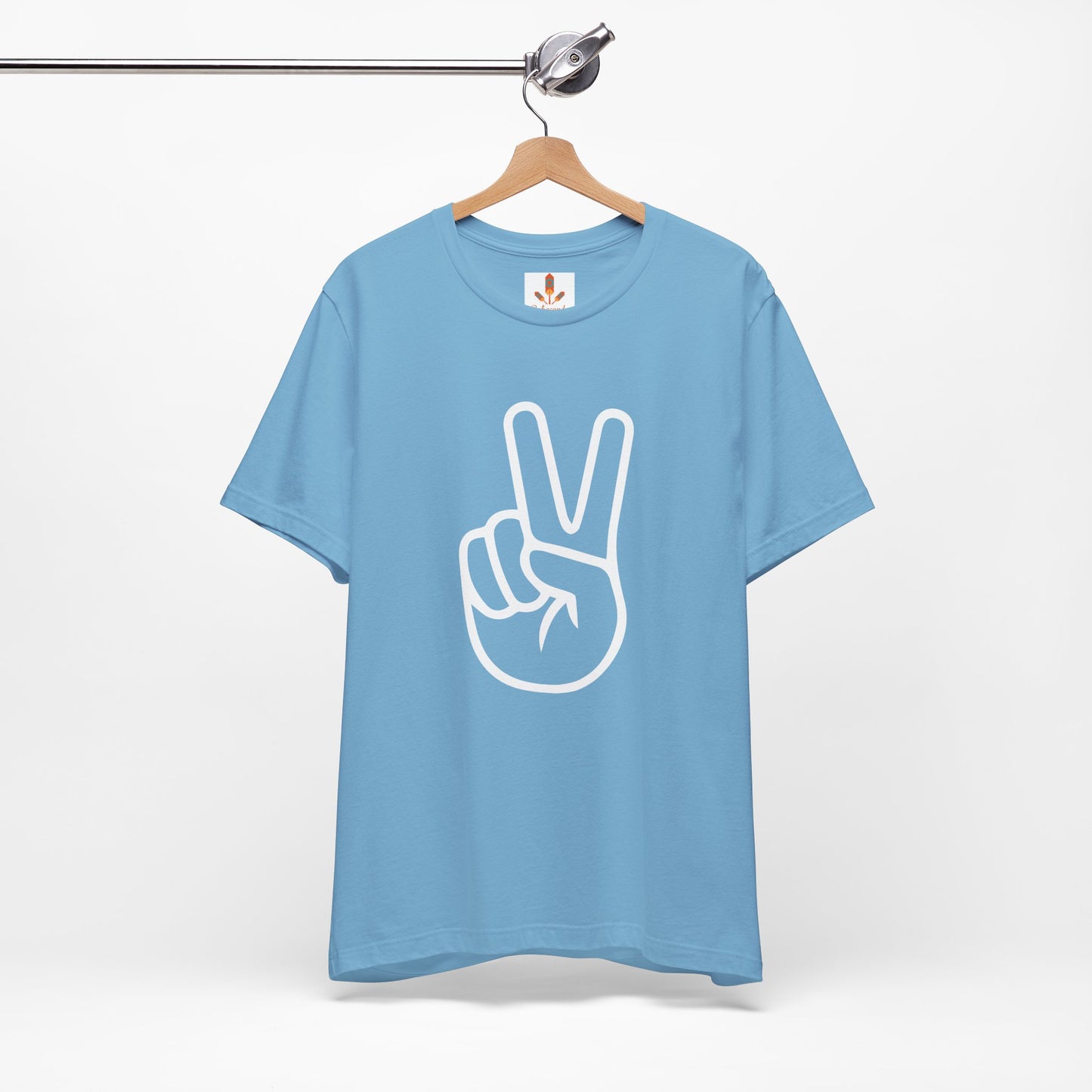 White Simple Peace Hand Sign T-shirt