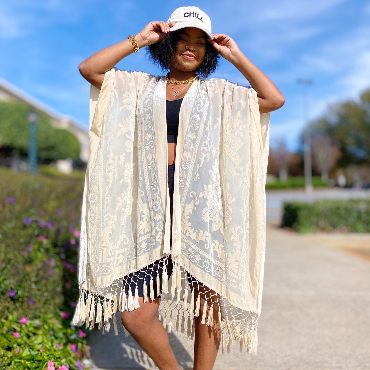 Elegant Boho Burnout Kimono