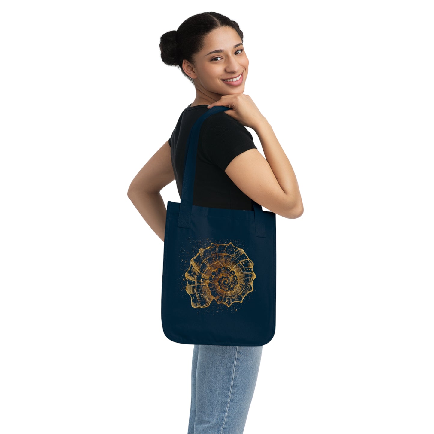 Spiral of Life Shell Organic Canvas Tote Bag