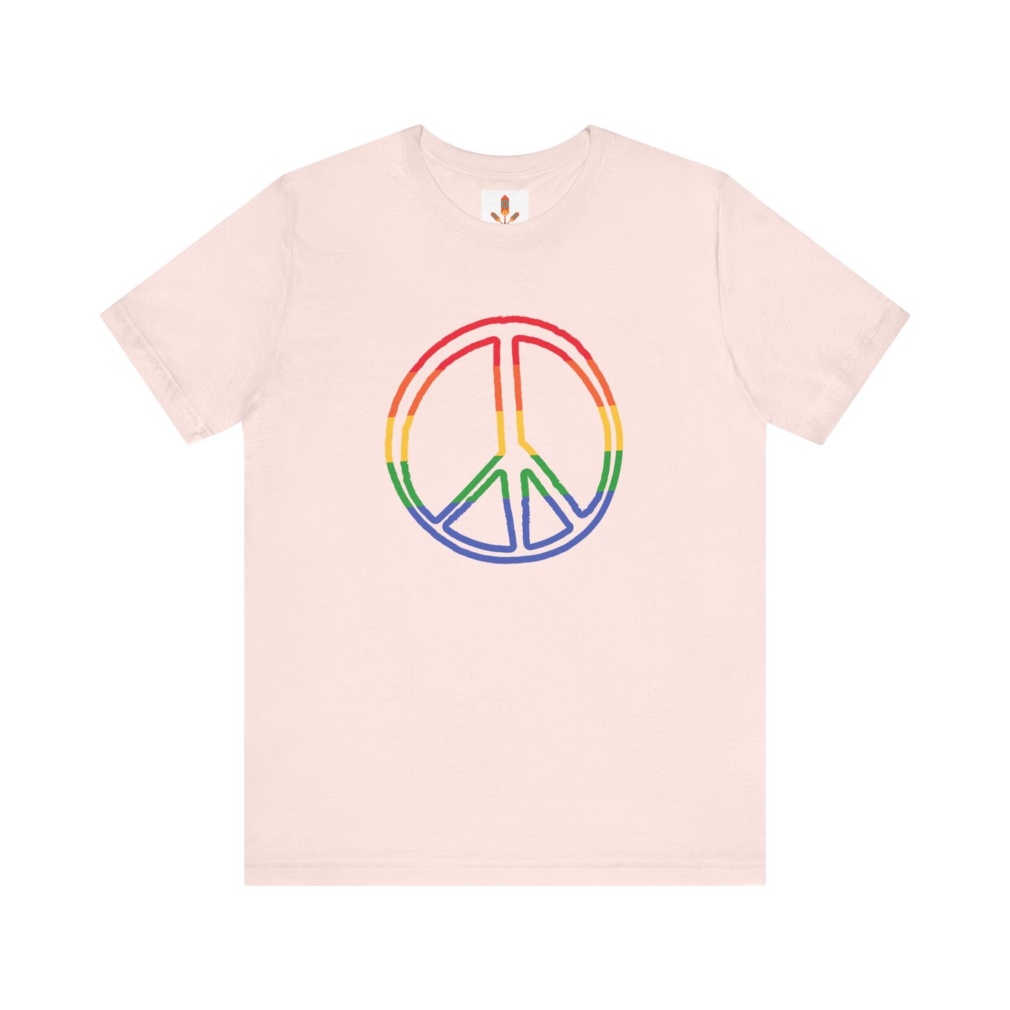 Drawing of Rainbow Peace Sign T-shirt