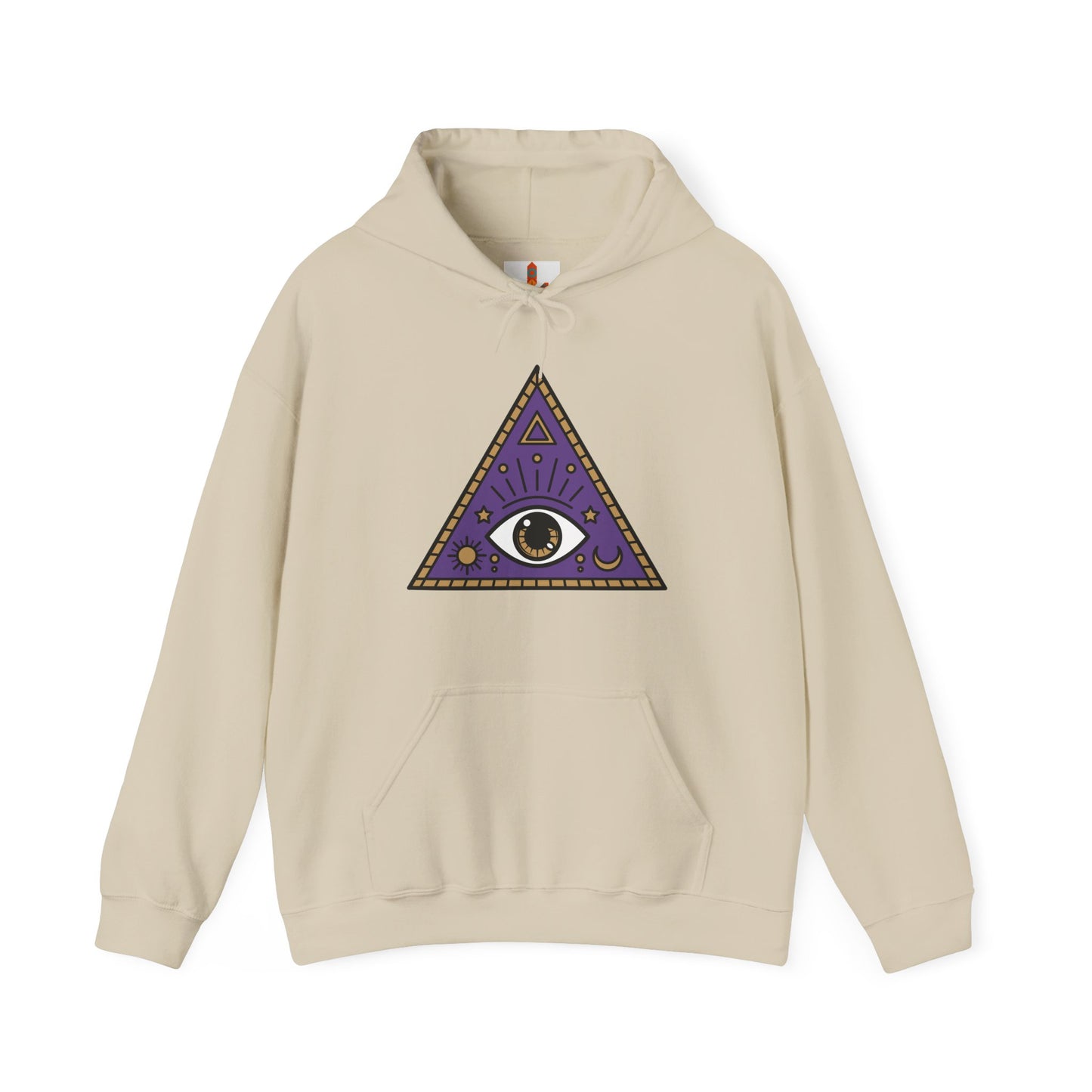 White Evil Eye and Pyramid Hoodie