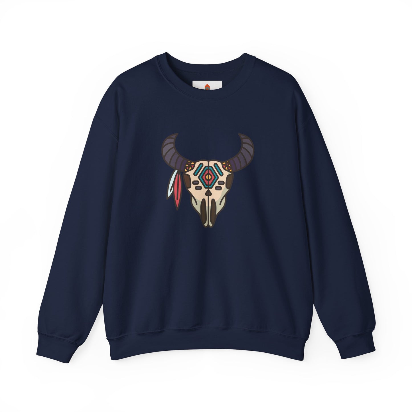 Buffalo Skull with Native Patterns Sweatshirt