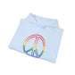 Drawing of Rainbow Peace Sign Hoodie