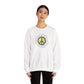 Peace Sign in White Flower Sweatshirt