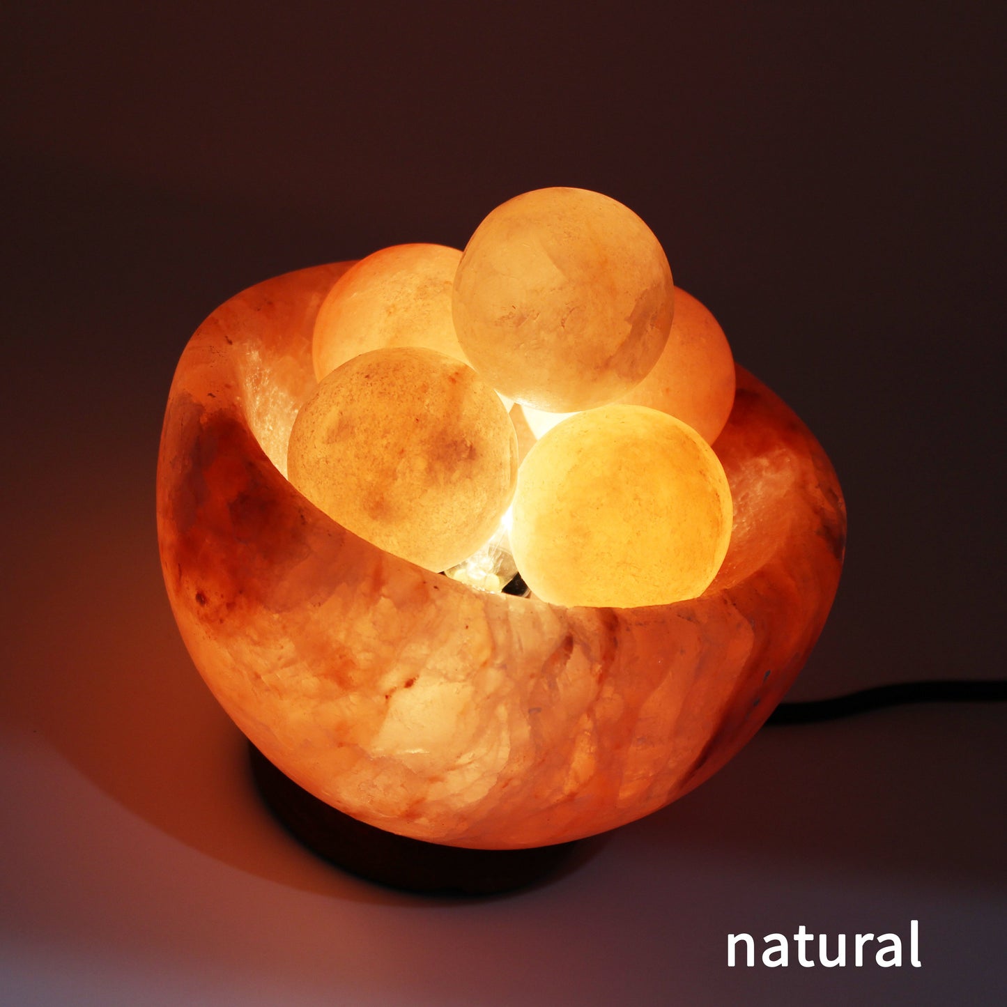 Natural Himalayan Rock Salt Lamp - Bowl with 6 Heated Salt Balls