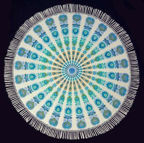 Boho Mandala Tapestry – Round Cotton Wall Hanging & Beach Blanket