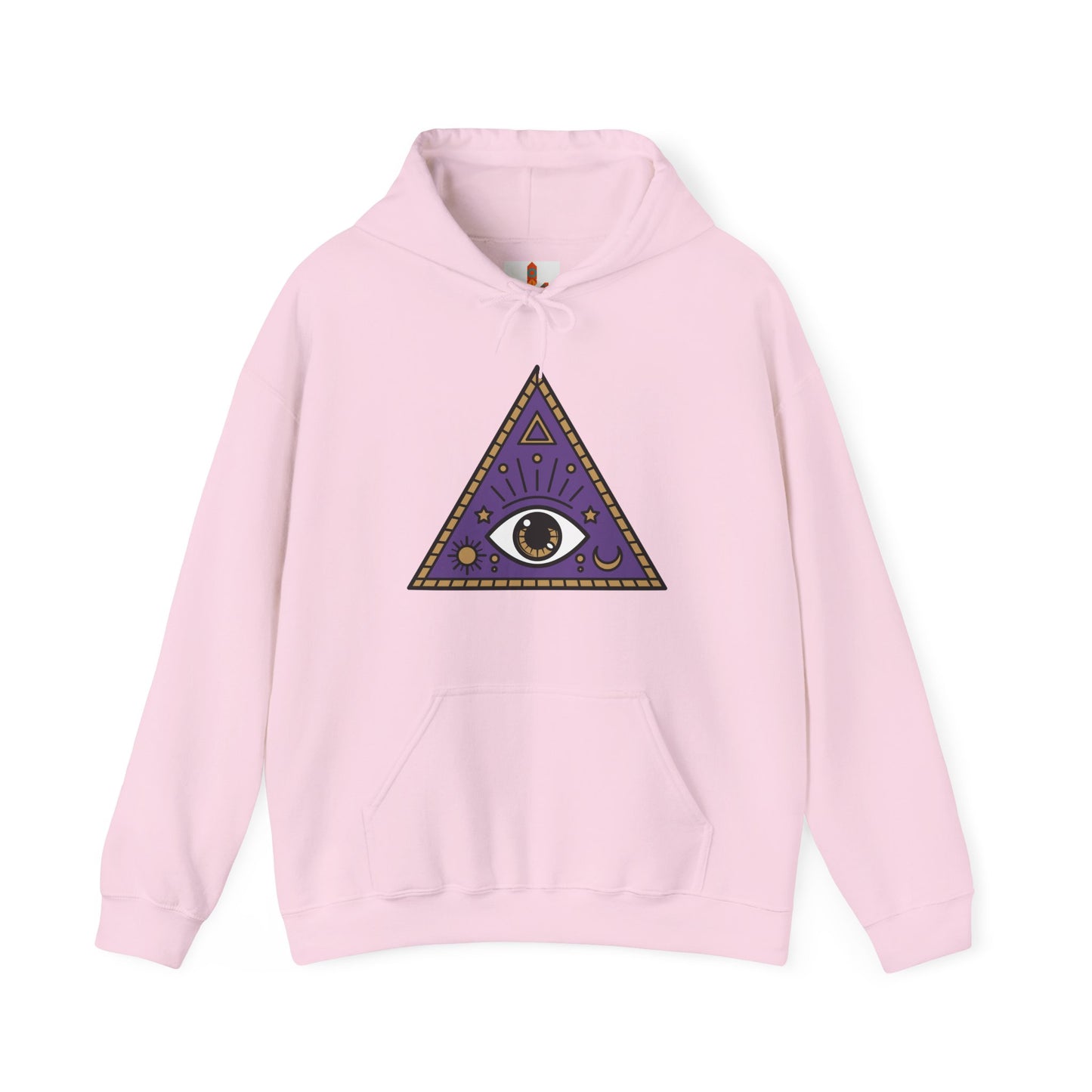 White Evil Eye and Pyramid Hoodie