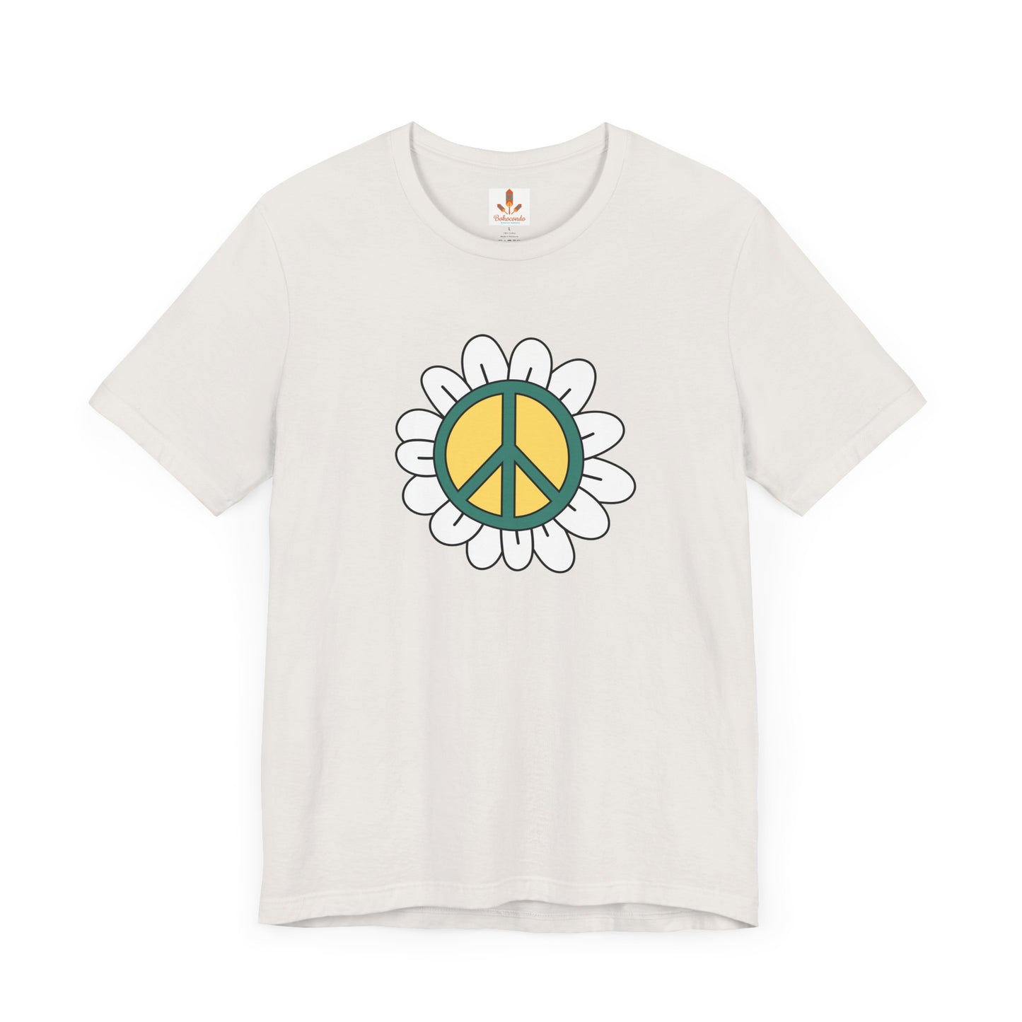 Peace Sign in White Flower T-shirt