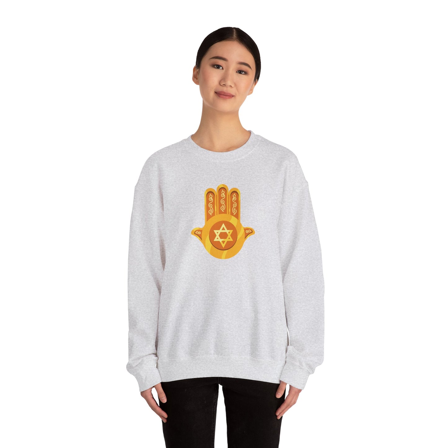 Golden Hamsa Hand with Star of David Sweatshirt