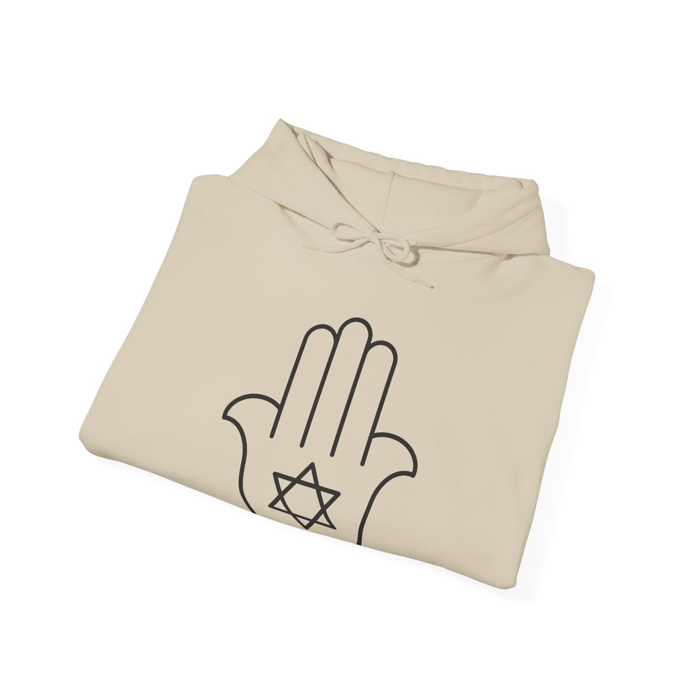 Simple Star of David in Hamsa Hand Hoodie