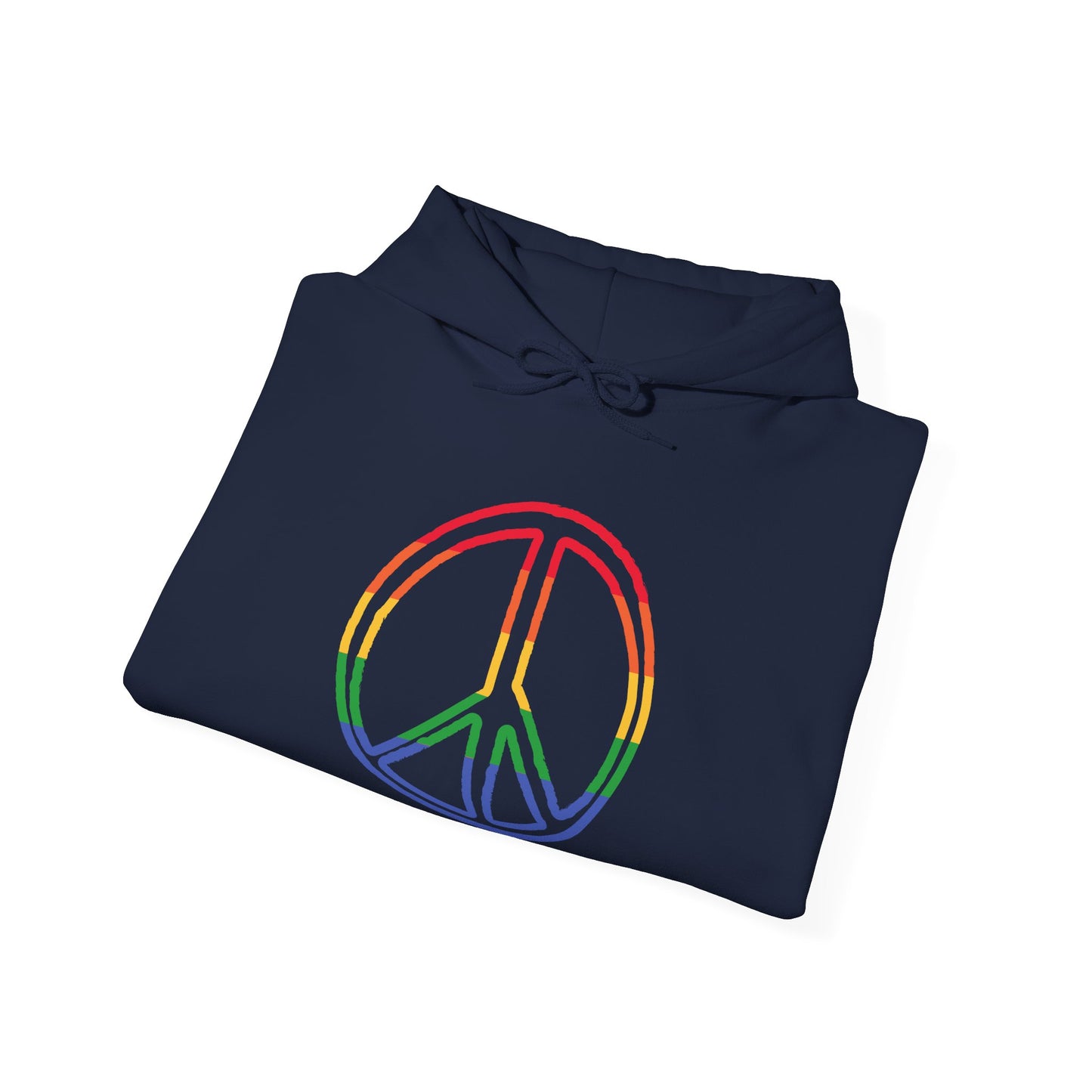Drawing of Rainbow Peace Sign Hoodie