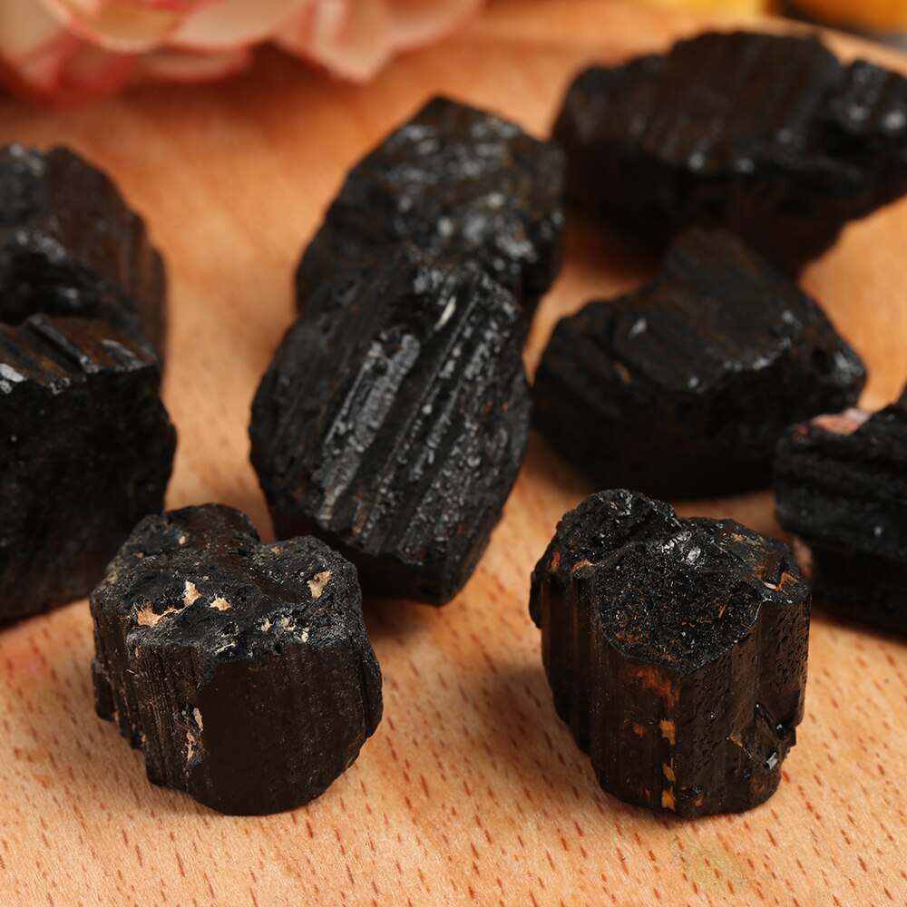 Natural Black Tourmaline Crystal Gemstones - 50g Pack