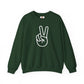 White Simple Peace Hand Sign Sweatshirt