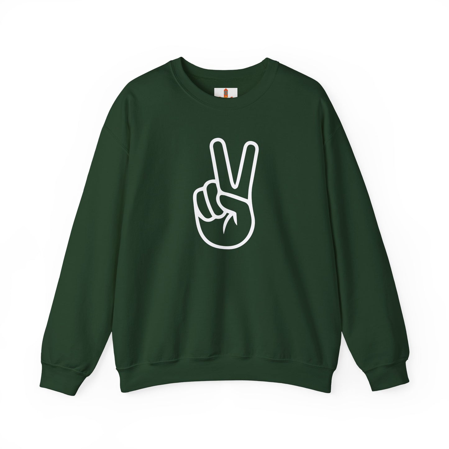 White Simple Peace Hand Sign Sweatshirt