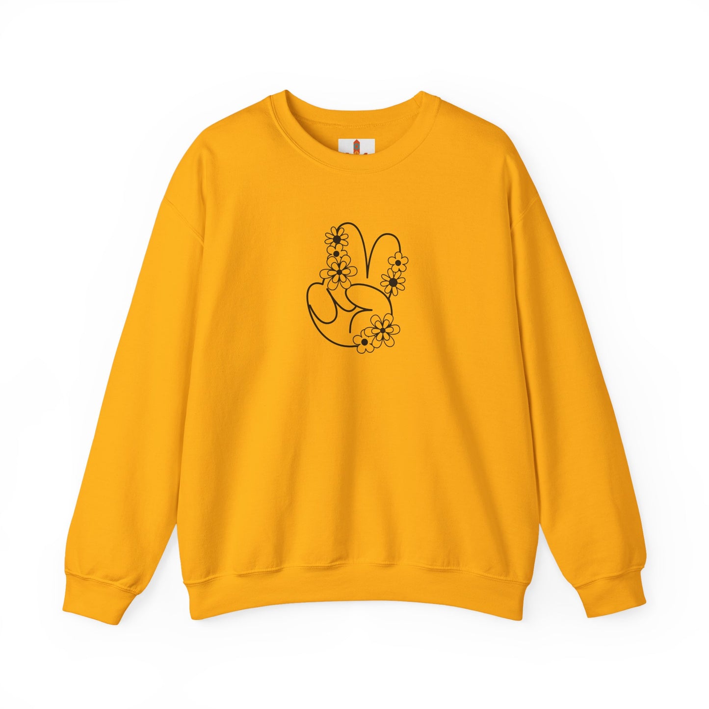 Black Peace Hand Sign with Flowers Sweatshirt