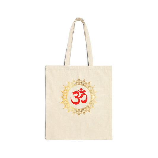 Golden Mandala Om Cotton Tote Bag