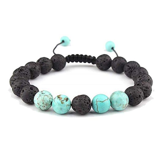 Anxiety Diffusing Lava & Turquoise Stone Bracelet