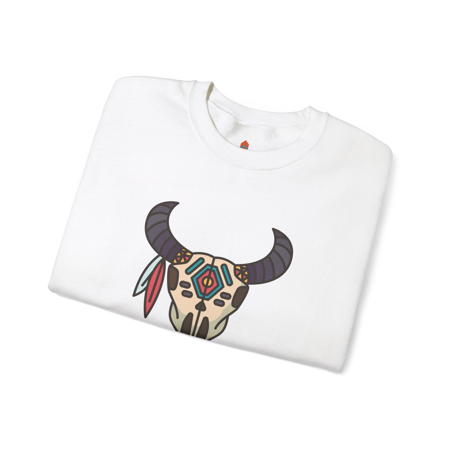 Buffalo Skull with Native Patterns Sweatshirt