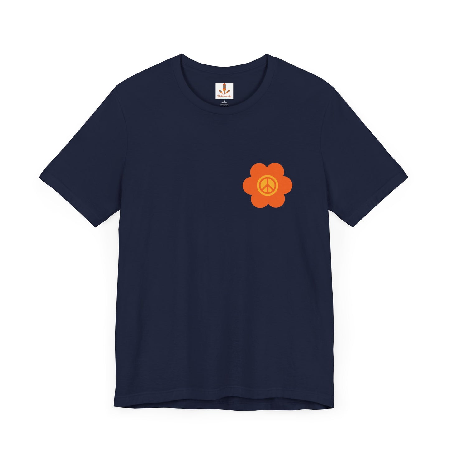 Peace Sign in Orange Flower T-shirt