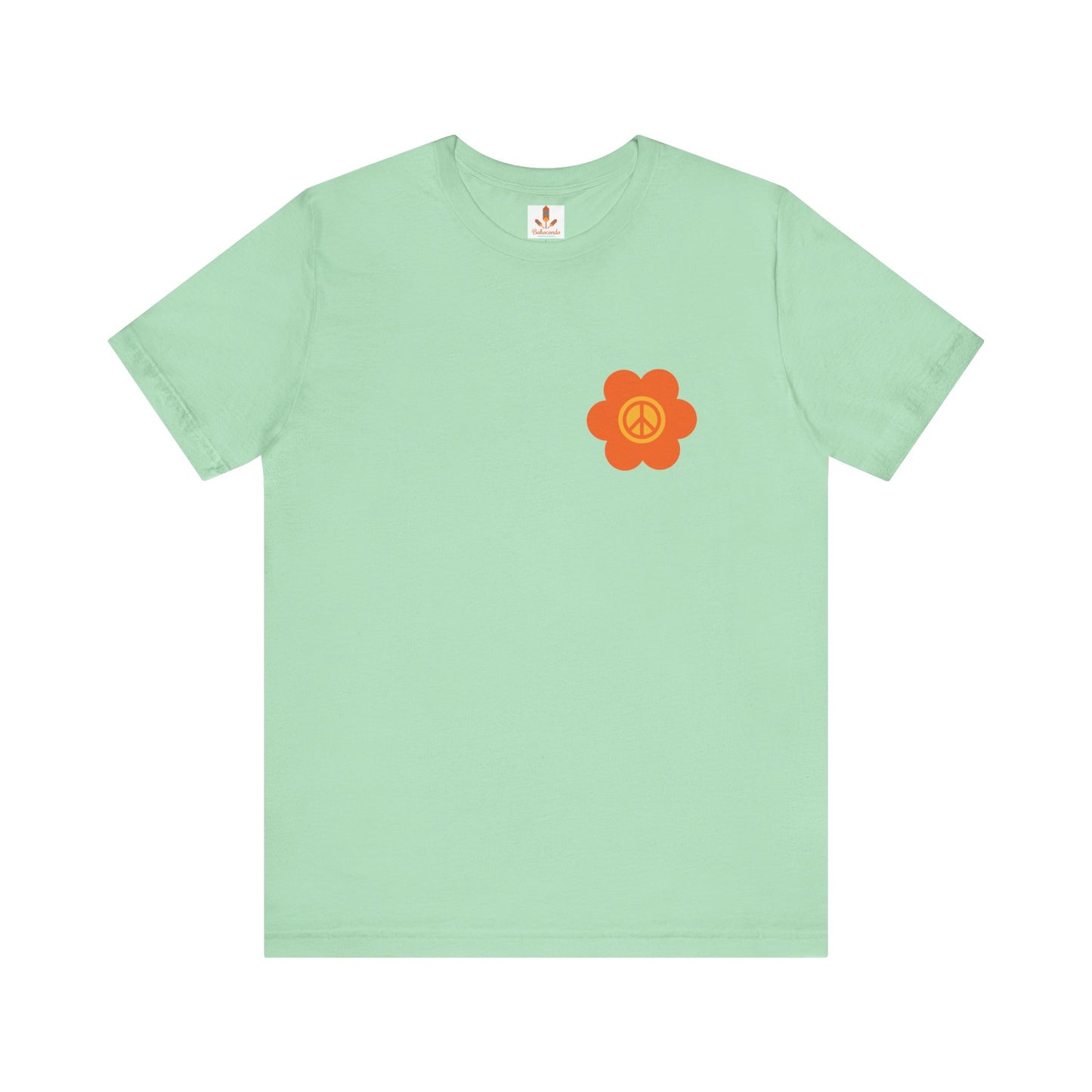 Peace Sign in Orange Flower T-shirt