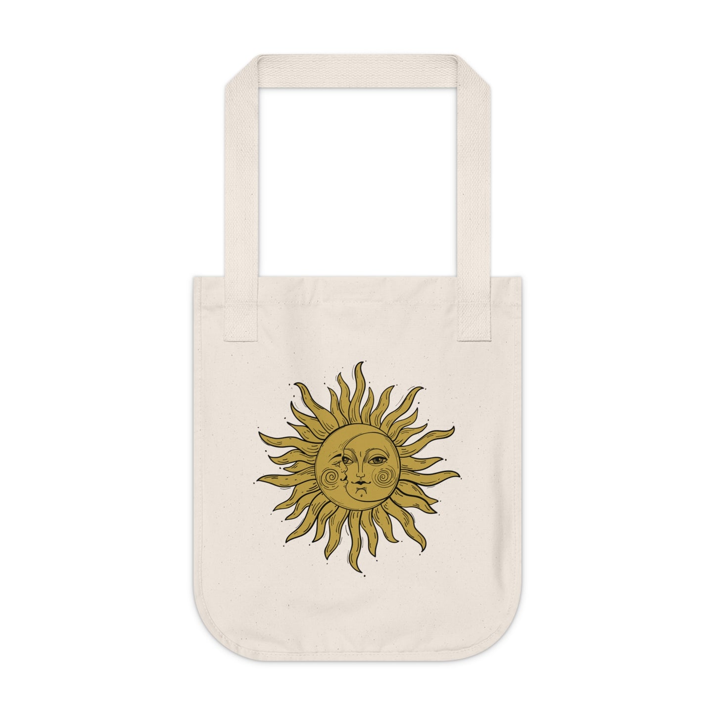 Sun and Moon Design Organic Canvas Tote Bag