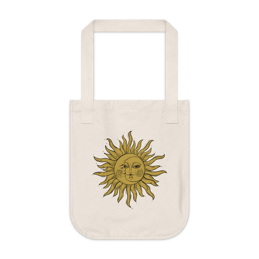 Sun and Moon Design Organic Canvas Tote Bag