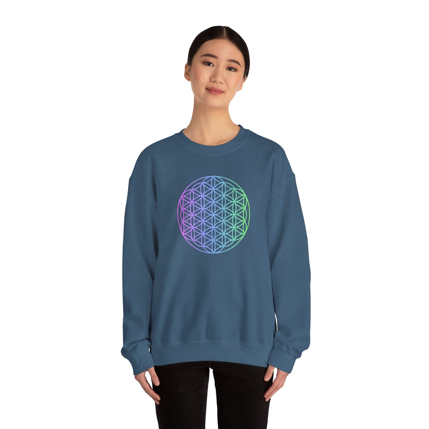 Blue and Green Flower of Life Sweatshirt