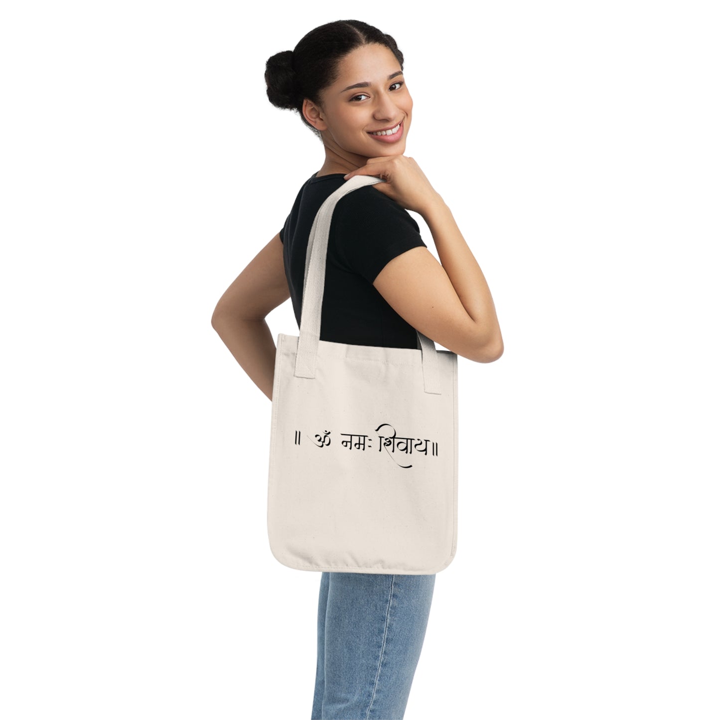 Om Mani Padme Hum Design Organic Canvas Tote Bag