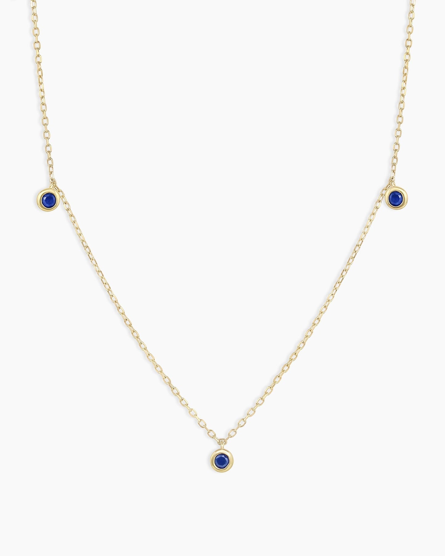 Classic Blue Sapphire Trio Necklace