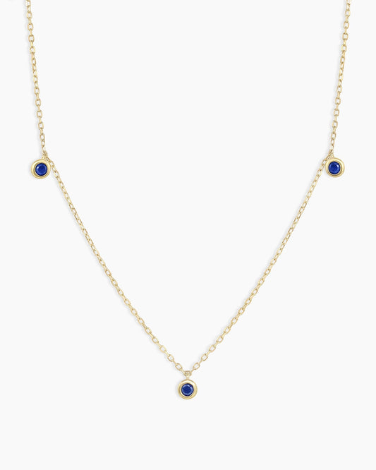 Classic Blue Sapphire Trio Necklace