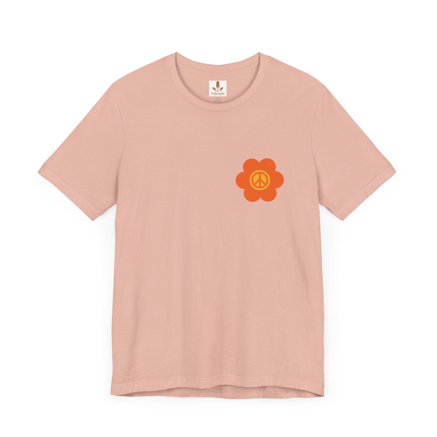 Peace Sign in Orange Flower T-shirt