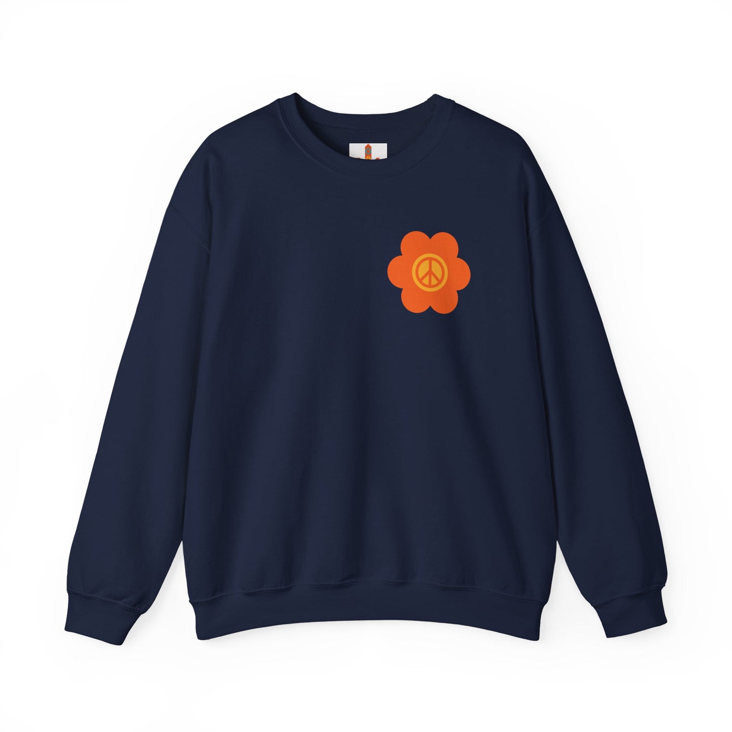 Peace Sign in Orange Flower Sweatshirt