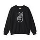 White Simple Peace Hand Sign Sweatshirt