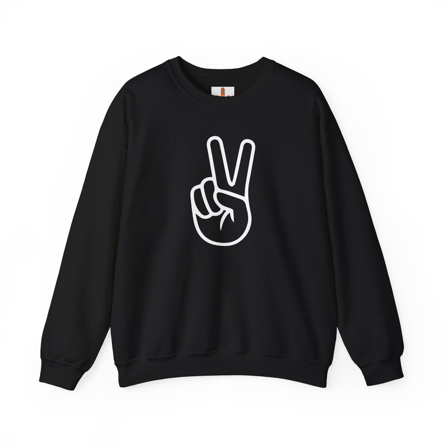 White Simple Peace Hand Sign Sweatshirt