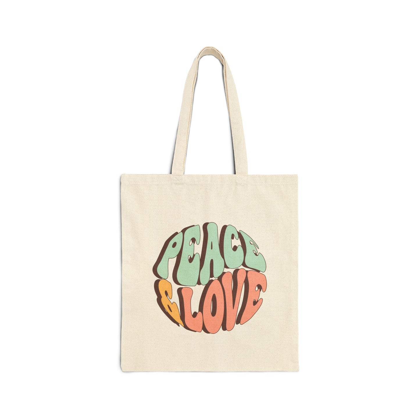 Peace and Love Cotton Tote Bag