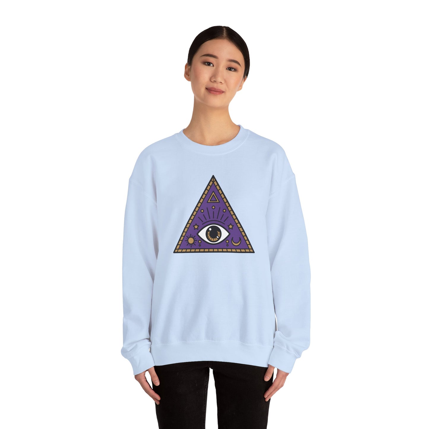 White Evil Eye and Pyramid Sweatshirt