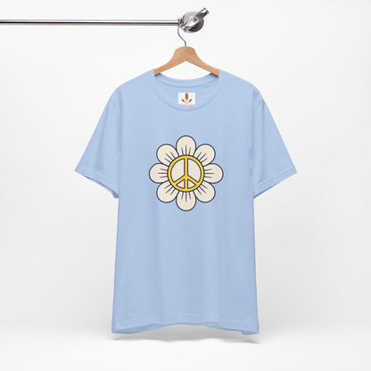 Yellow Peace Sign in a Flower T-shirt