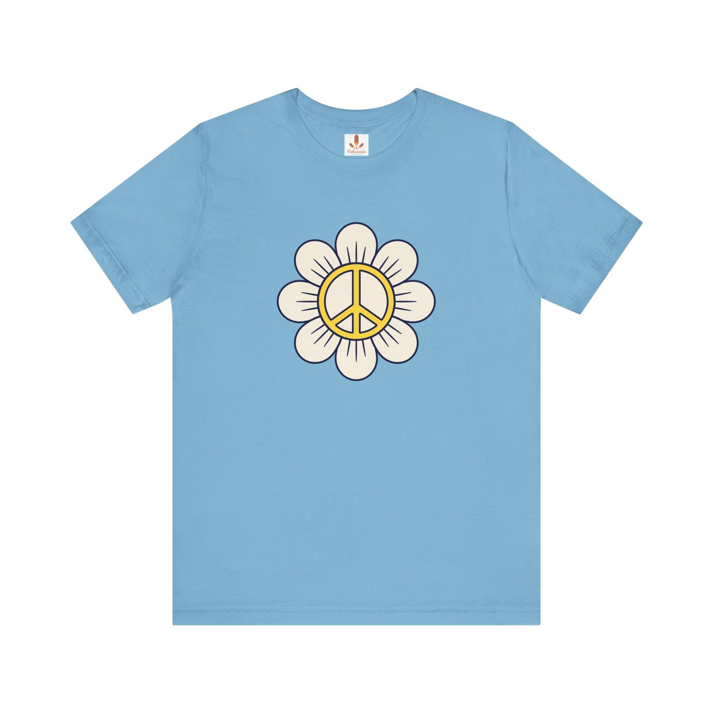 Yellow Peace Sign in a Flower T-shirt