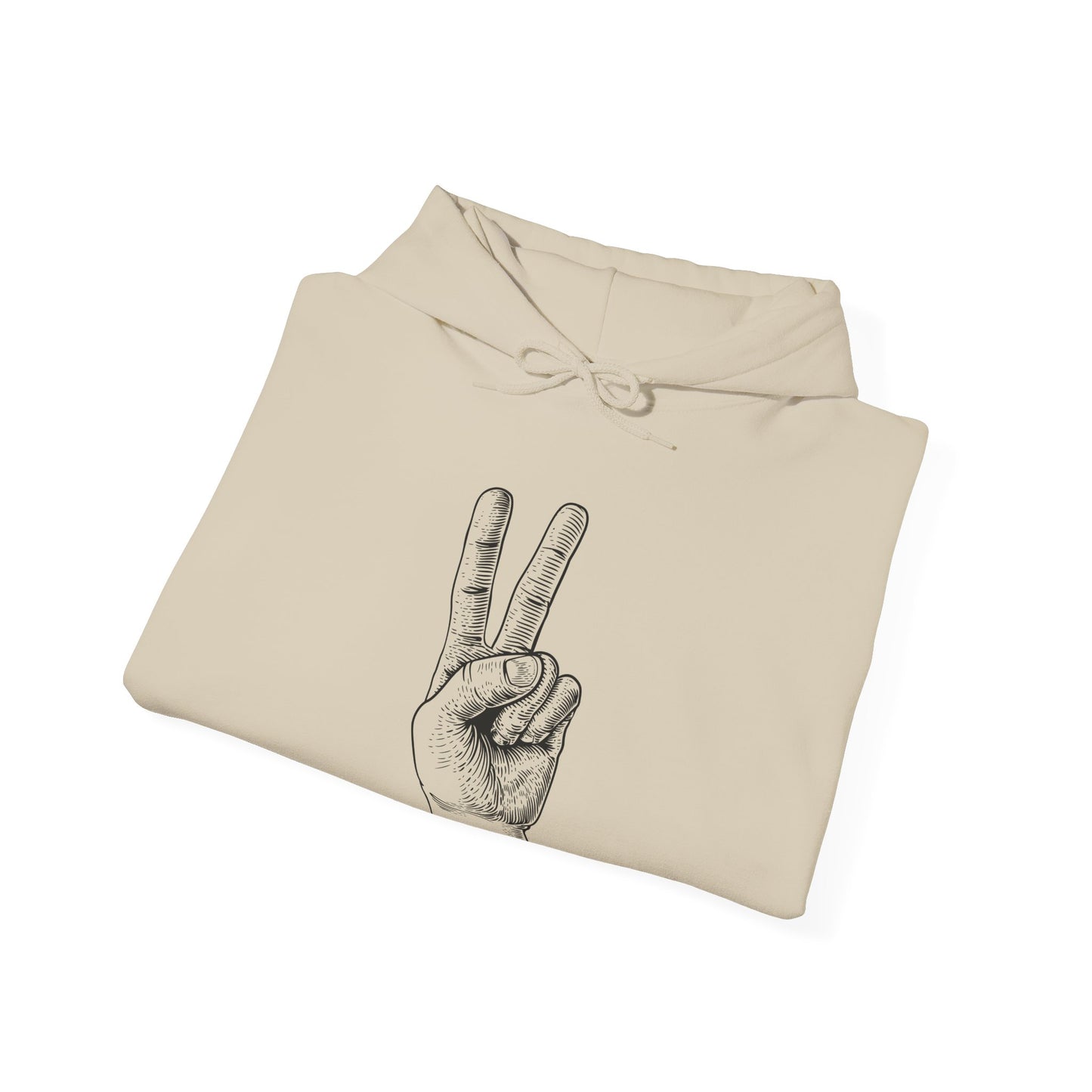 Peace Hand Sign Drawing Hoodie