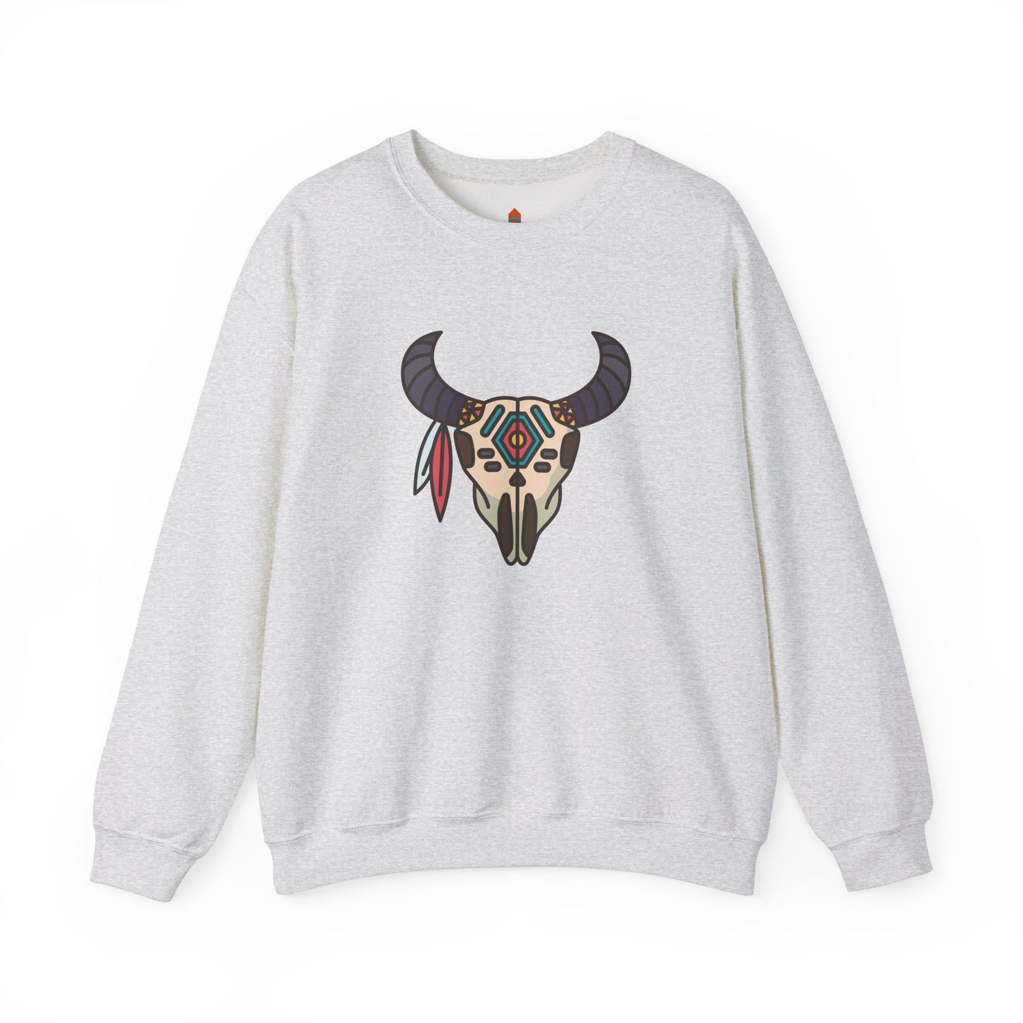 Buffalo Skull with Native Patterns Sweatshirt