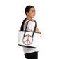 Peace Sign made of Flowers Leather Shoulder Bag