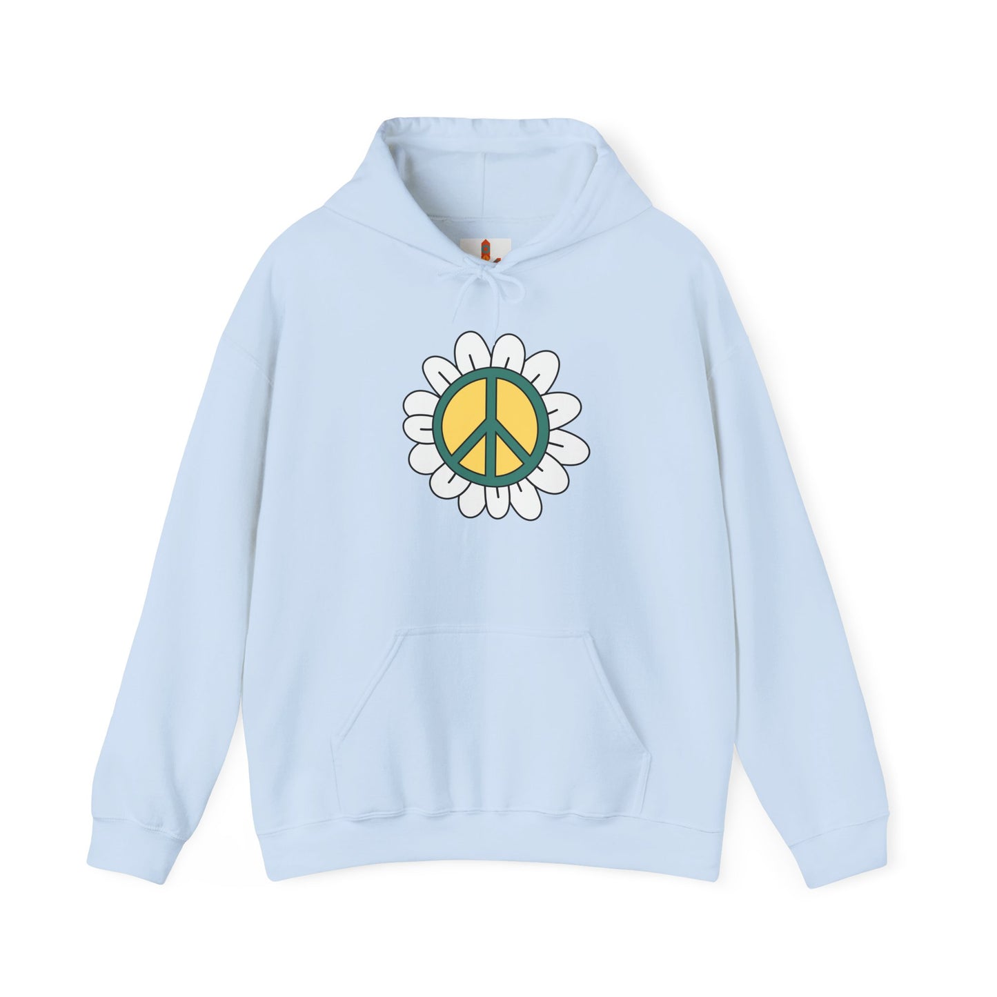 Peace Sign in White Flower Hoodie